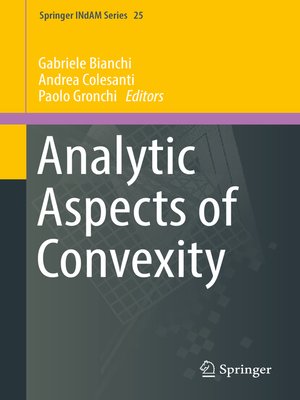 cover image of Analytic Aspects of Convexity
